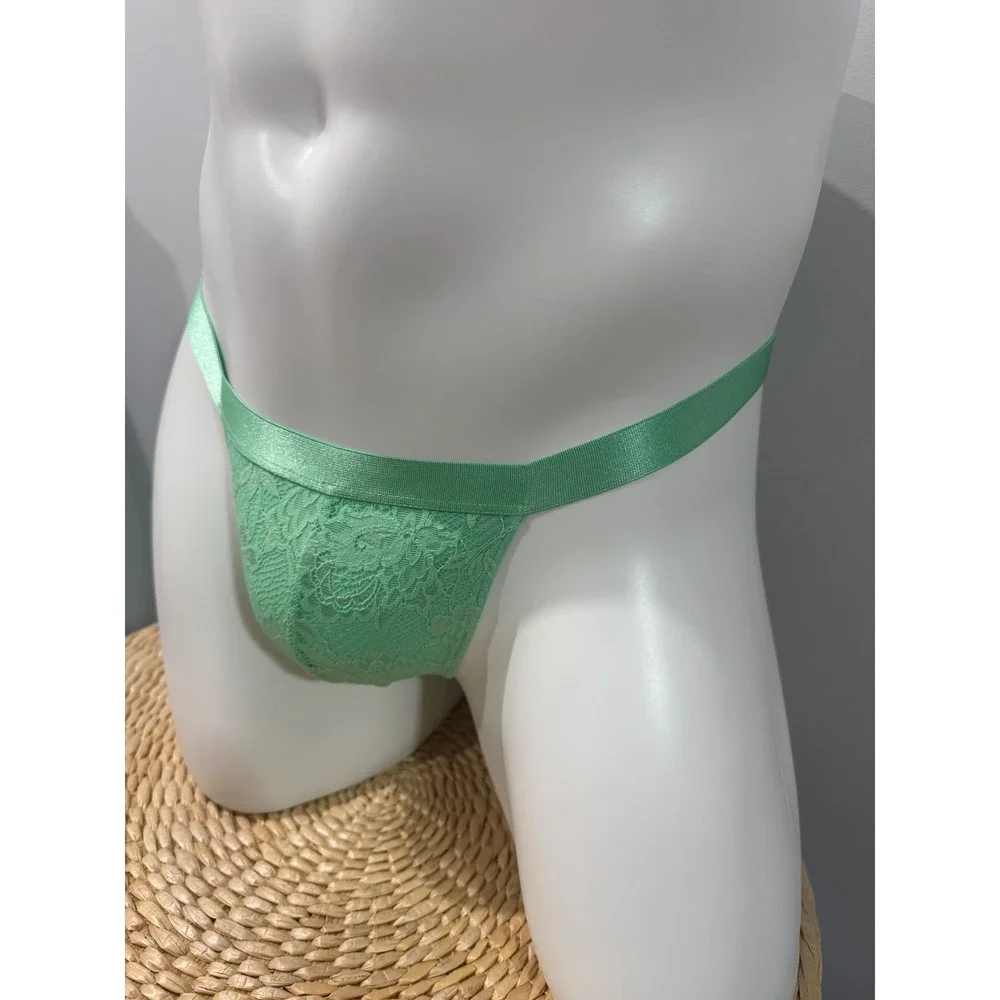 Cosabella Never Say Never Luxury Lace Italian Thong Green Small